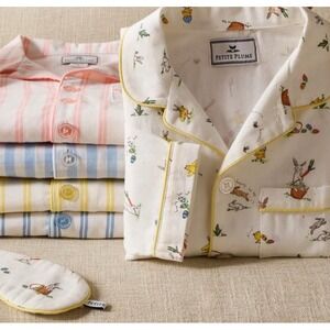 Petite Plume Big Girls Twill Pajama Top ONLY Pattern Easter Frolic Whimsical